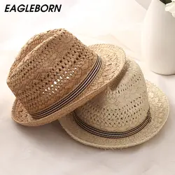 2019 Для женщин шапка для Для мужчин шапка женская летняя сумка для пляжа шляпа солнца ребенок Кепки женский Соломенная Панама мужской Gangster