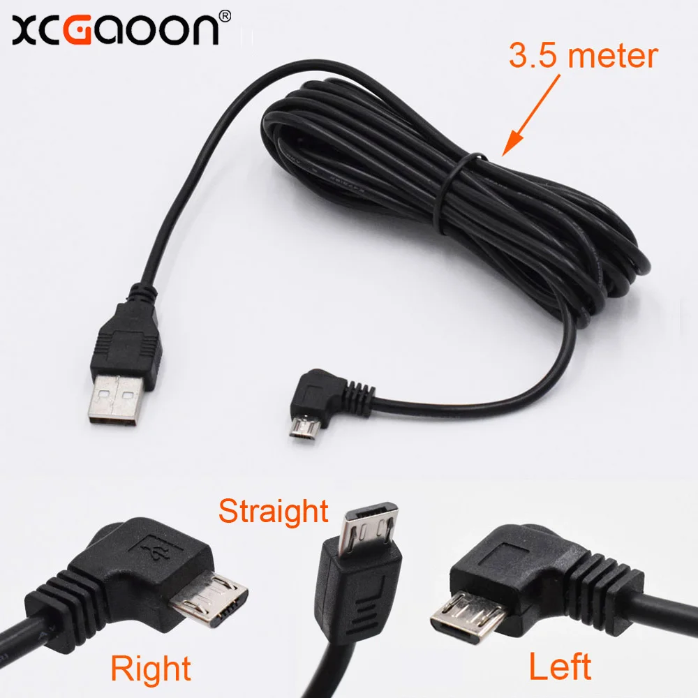 XCGaoon автомобильное зарядное устройство micro USB кабель для автомобиля dvr камера видео рекордер/gps/PAD/Mobile, длина кабеля 3,5 м(11.48ft