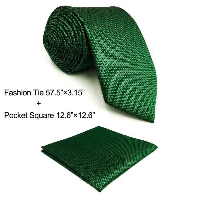 Classic Size Tie Set F5 зеленый твердый горошек мужской набор галстуков свадебные модные x-длинные галстуки для мужчин шелковые носовые платки - Цвет: Classic Size Tie Set
