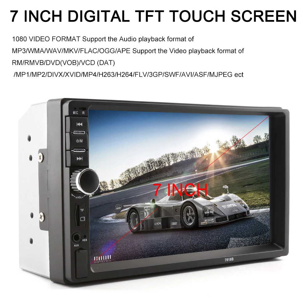 2 Din 7 ''дюймовый lcd сенсорный экран автомобильный Радио плеер несколько языков меню BLUETOOTH hands free без камеры заднего вида Автомобильный аудио