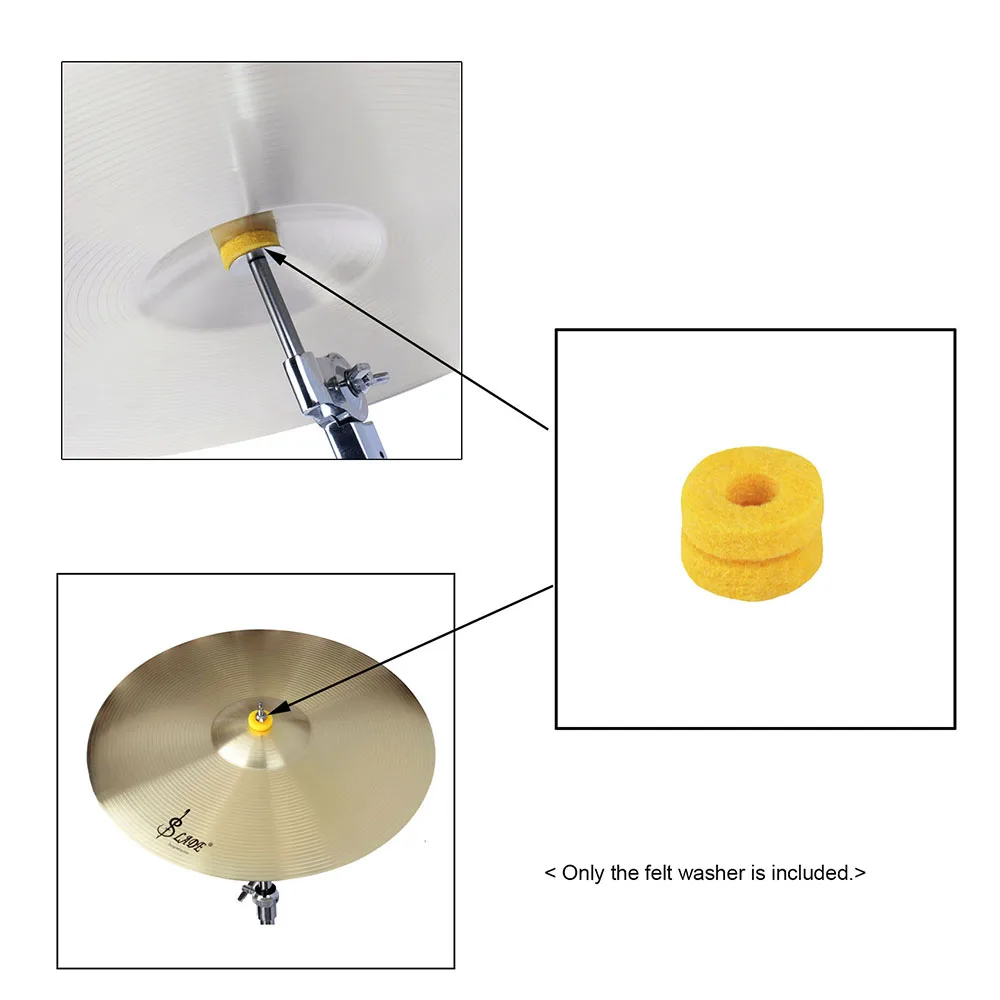 20 шт. набор барабанов Cymbal Stand фетровая прокладка для замены круглых мягких барабанов(цвет выбирается случайным образом
