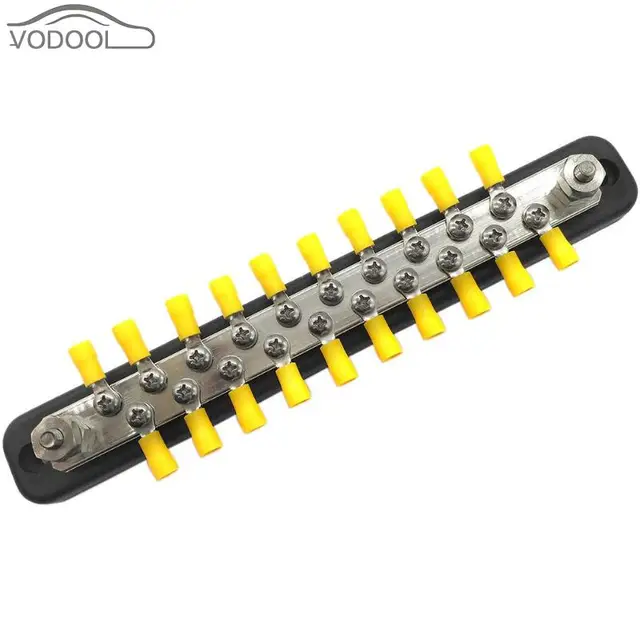 vodool 150a 20 way bus bar electrical terminal 20 screws 2 studs