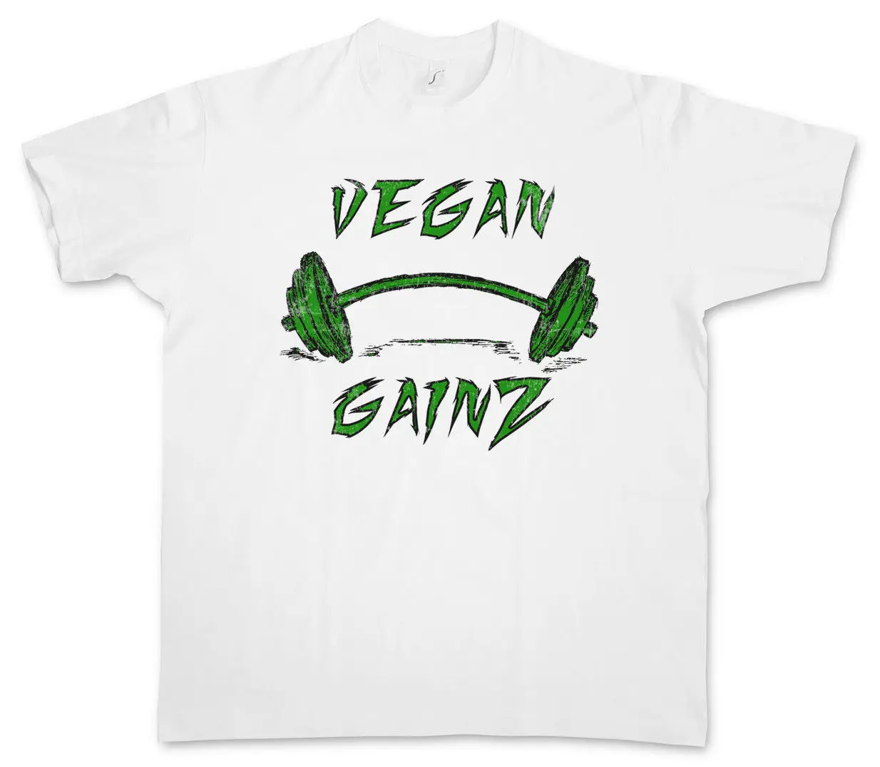 Веганская футболка GAINZ для мышц бодибилдинга фитнеса Вегетарианская с рисунком |