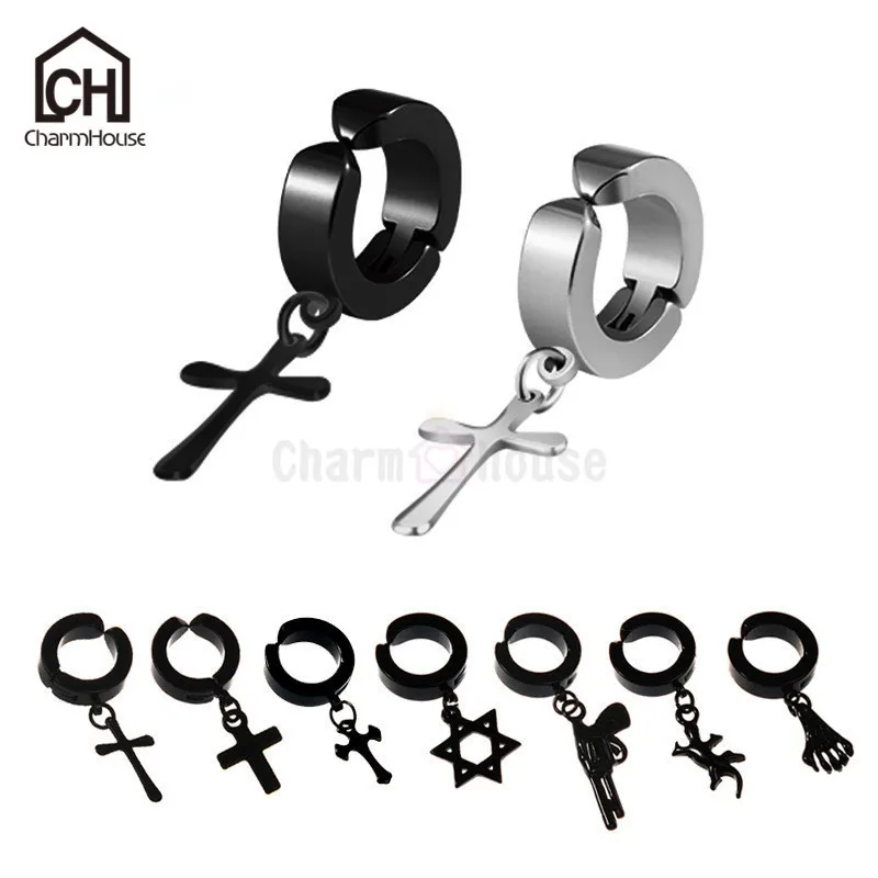 Ear Clip Earring without Piercing 1 Pcs Stainless Steel Earring for Men