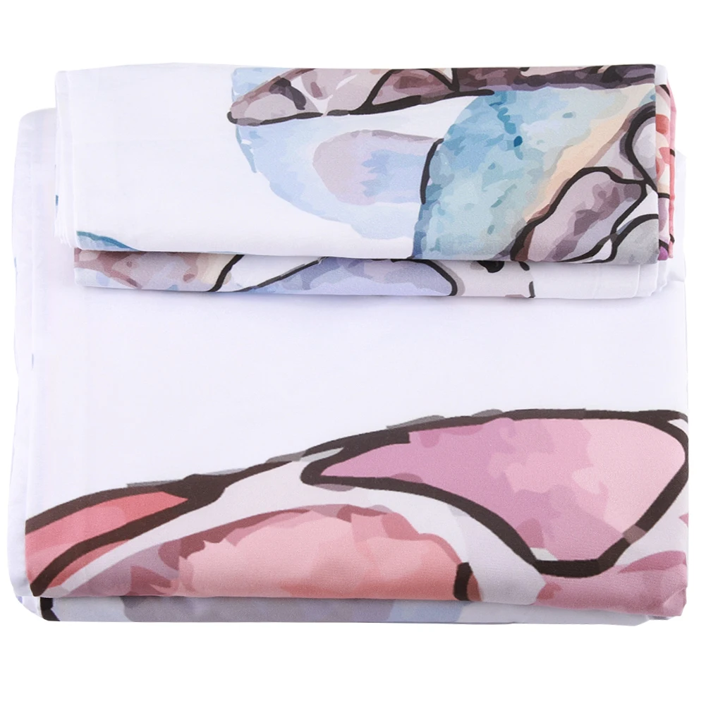 bed linen 3 Pcs / Set Modern Style 100% Polyester Bedding Set Pillowcase Fitted Sheet  bedding set n