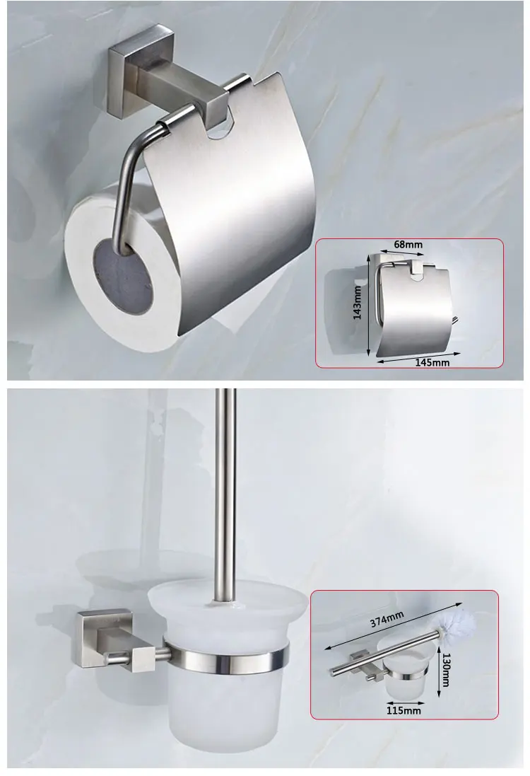 SUS 304 набор инструментов для ванной из нержавеющей стали, держатель для зубной щетки, держатель для бумаги, держатель для полотенец, аксессуары для ванной комнаты