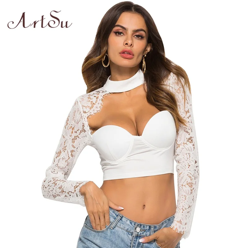 long sleeve bralette crop top