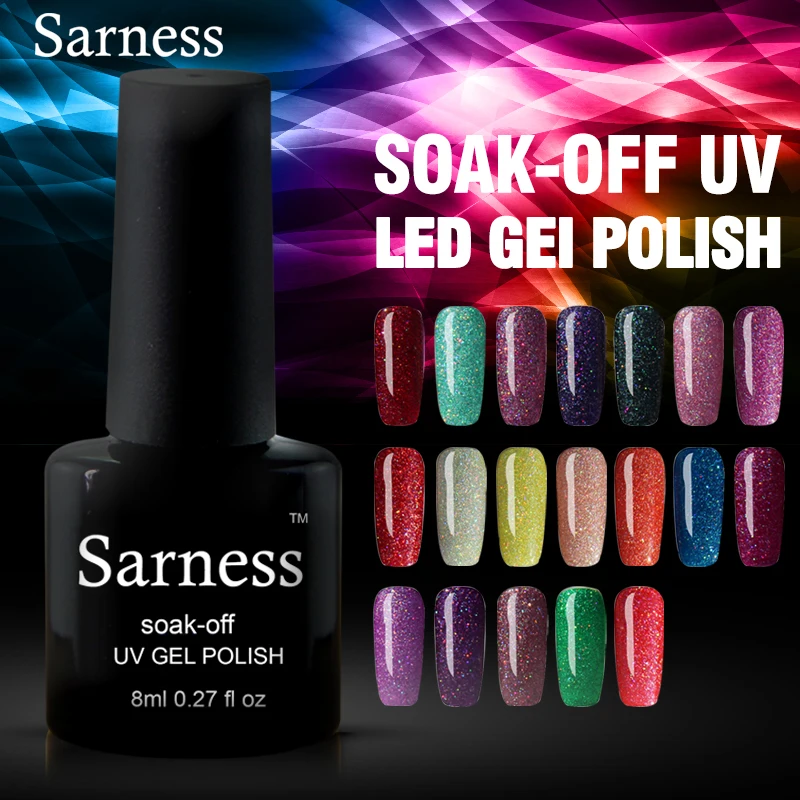 

Sarness Neon UV Gel Nail Polish Soak Off Lcuky Nail Art Stickers French Manicure Semi Permanent Colourful Painting Gel Varnish