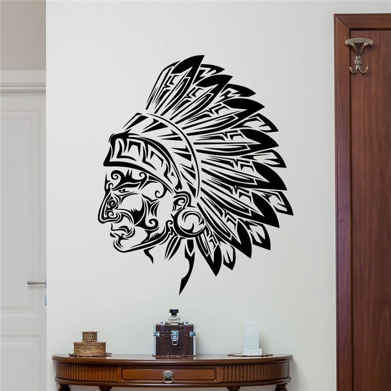 Native American Wall Vinyl Decal Tribal Indian Chief Vinyl