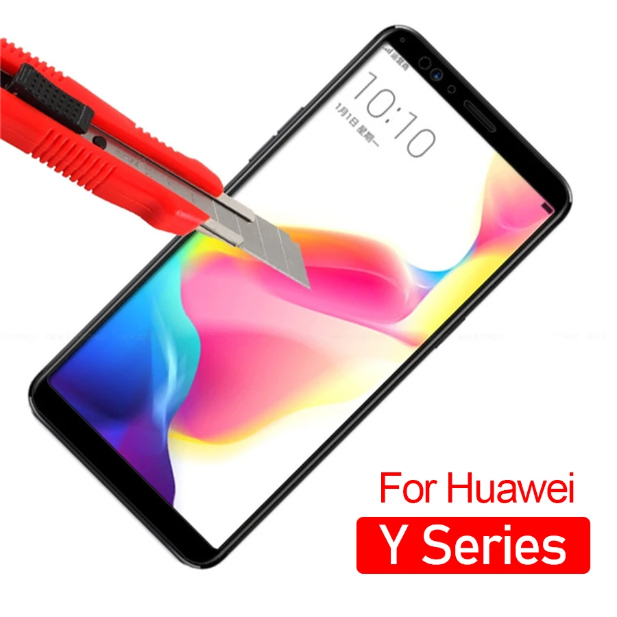 

Protective Glass For Huawei Y5 Y6 Y7 Prime 2018 Tempered Glas Screen Protector Case on The Y 6 5 7 Y Prime 2018 Full Cover Film