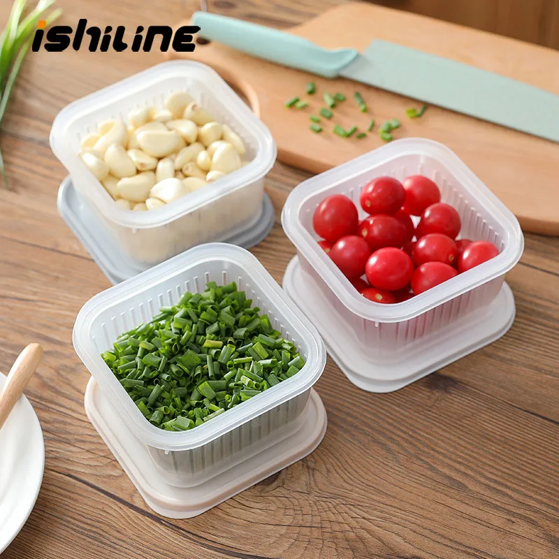 

Kitchen Sealed Box Green Onion Ginger Slice Garlic Crisper Refrigerator Fruit And Vegetable Storage Box Kitchen Organizer