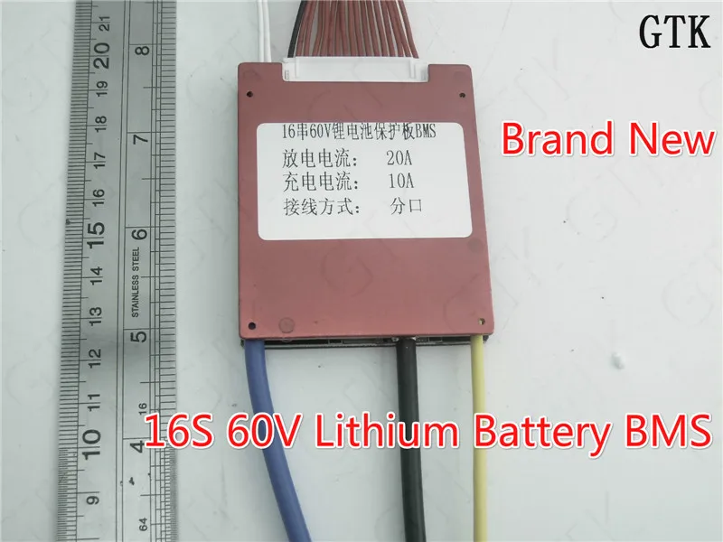 Абсолютно литий-полимерный аккумулятор bms литий ионный pcm для 16с 60V ионно-литиевая аккумуляторная батарея 3,7 v плата защиты BMS 60V 64V 59,2 V 67,2 V 16S 20A bms