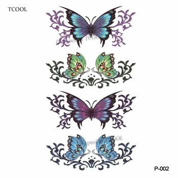 

HXMAN Butterfly Flower Temporary Tattoo Sticker Waterproof Fashion Women Arm Fake Body Art 10.5X6cm Kids Adult Hand Tatoo P-002