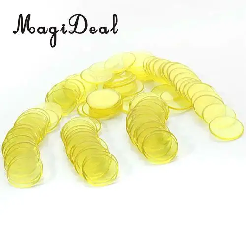 MagiDeal 100 Pcs Poker Chips Bingo Board Games Markers Toy Gift Silver