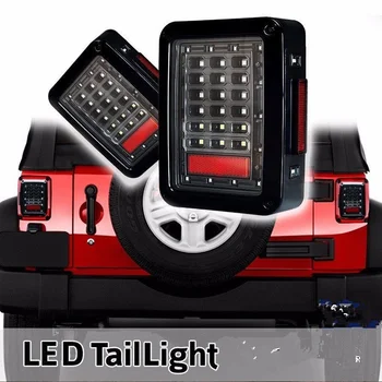 

Red LED Tail Light Assembly w/ Turn Signal & Up For Jeep Wrangler JK 2007 - 2016