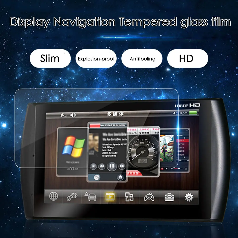 Vehemo закаленное стекло 8 дюймов 175 мм x 105 мм Автомобильный DVD Защитные пленки gps экран протектор Премиум чистый 0,3 мм аксессуары для HD