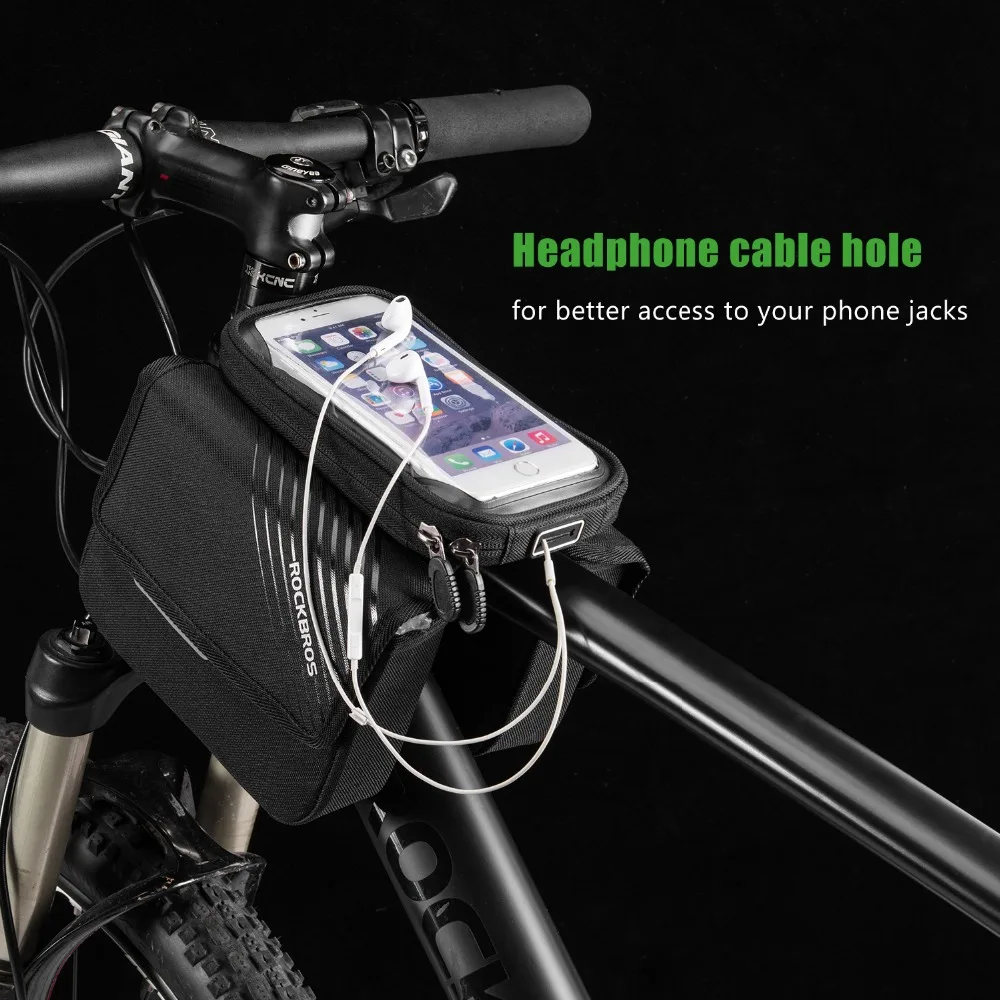 ROCKBROS велосипедная Рама 6,0 ''сумка для велосипеда Топ Кошелек-туба сумка для сенсорного экрана водонепроницаемый держатель для телефона Большая вместительная каркасная сумка