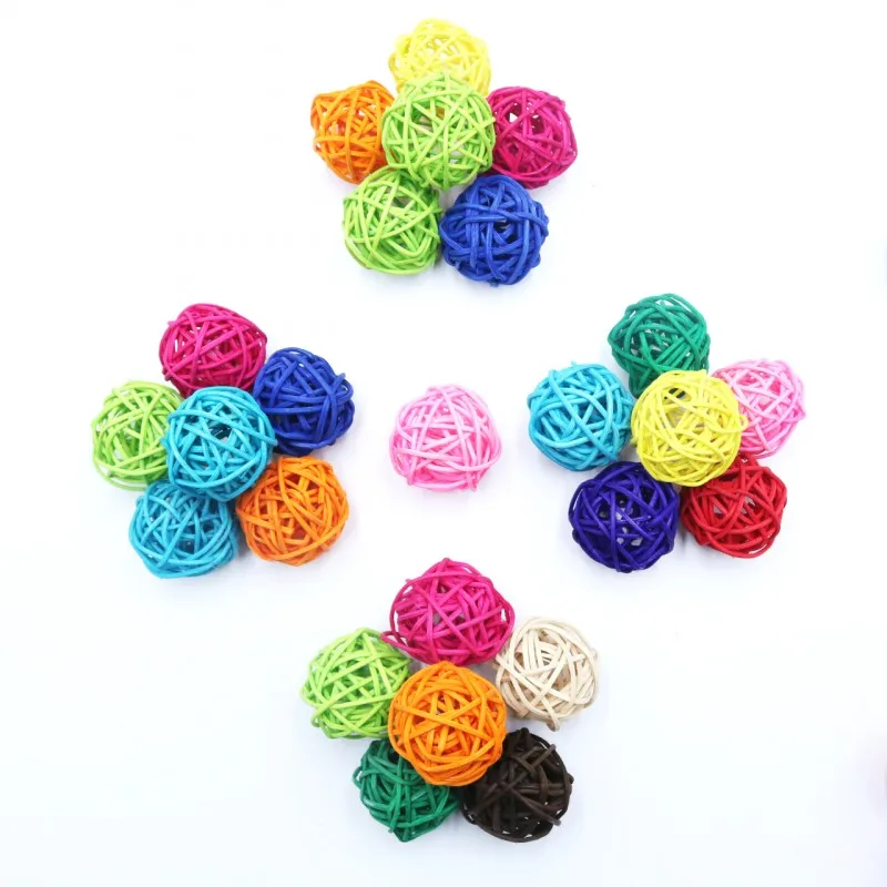 

10PCS 4CM Halloween Decoration Rattan Ball DIY Ornaments Sepak Takraw Home Ornament Christmas/Birthday Wedding Party Decoration