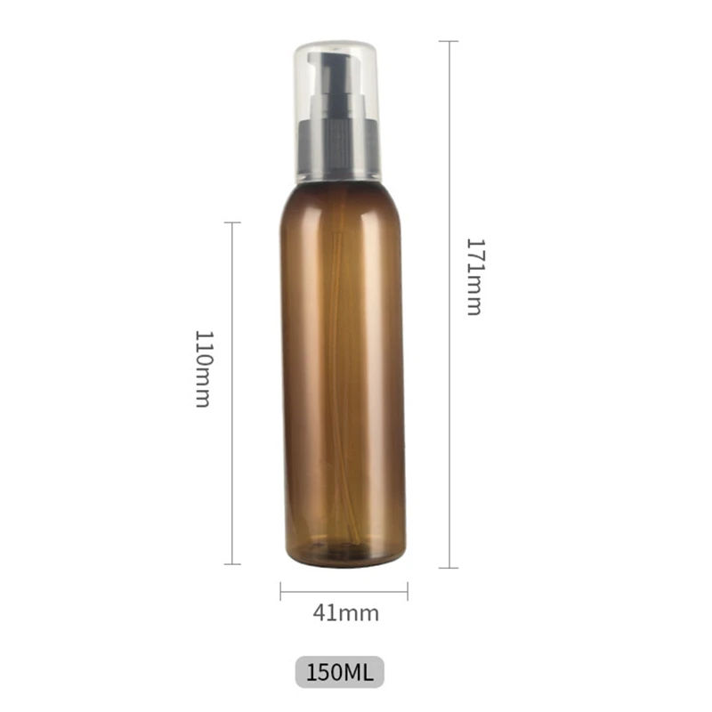 1pcs 150ml brown round shoulder lotion pump Shampoo shower gel empty bottle lotion hand sanitizer bottled travel wholesale BQ164