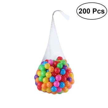 

200pcs Plastic Ball Pit Balls Crush Proof Ocean Ball Toy with Storage Mesh Bag for Kids