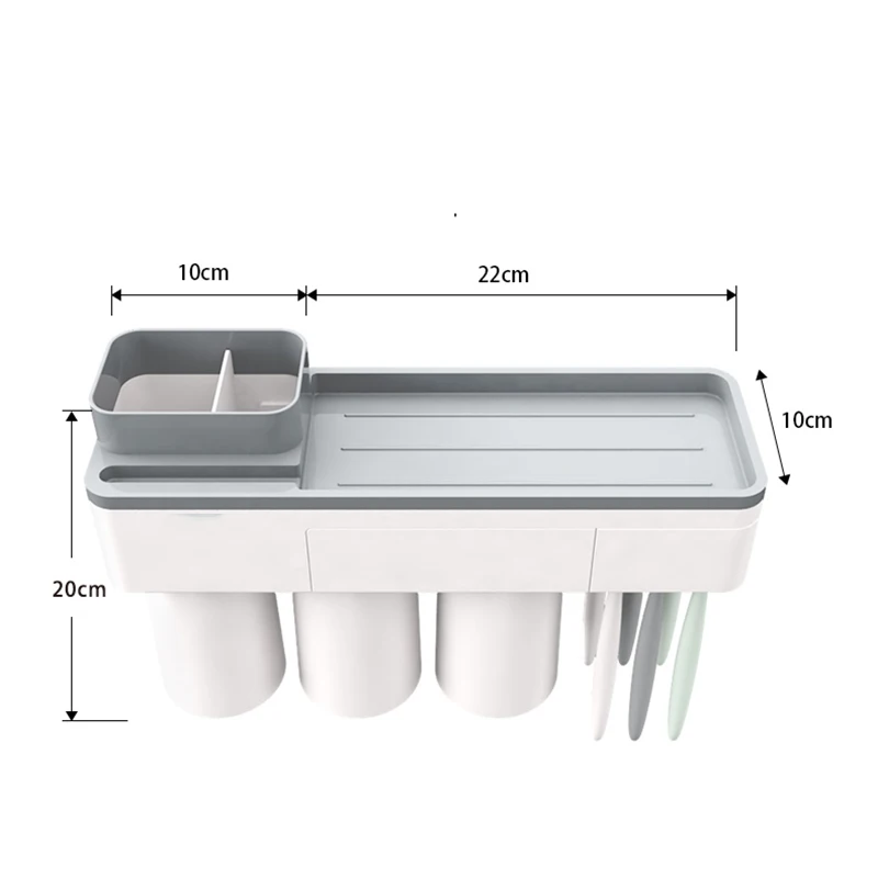 Магнитный держатель для зубной пасты и для зубной щетки с чашками для 2 или 3 человек в ванной комнате аксессуары для хранения ногтей бесплатно креативный