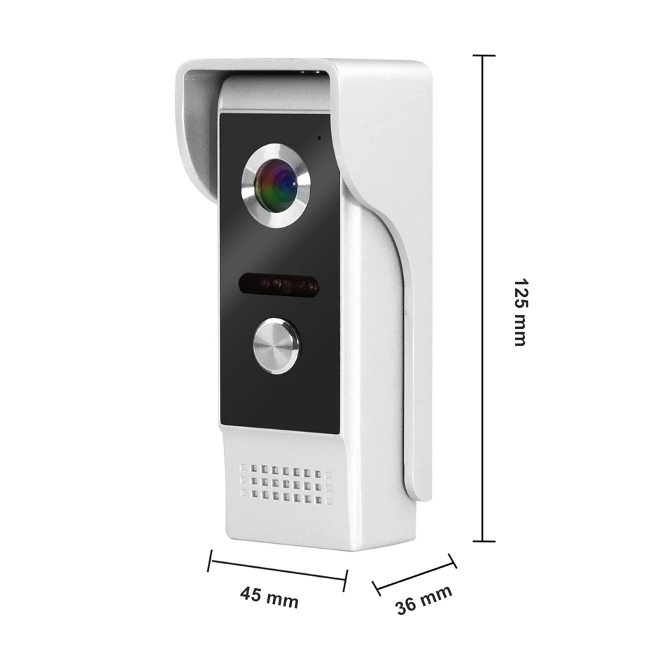 Video Intercom Doorbell Wired 7" Video Door Phone 1000TVL Doorbell Camera with IR Night Vision for Home Security Door Intercom