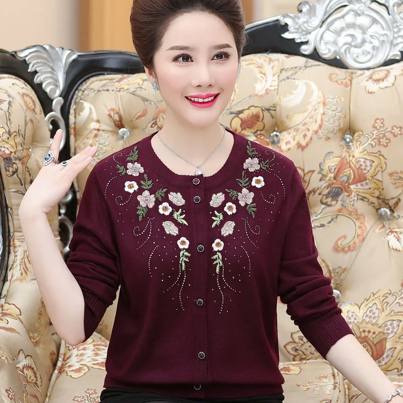 

New Fashion Spring Autumn Women Cardigan Sweater Lady Long Sleeve Casual Floral Print Female Knitwear Coat Plus Size 4XL