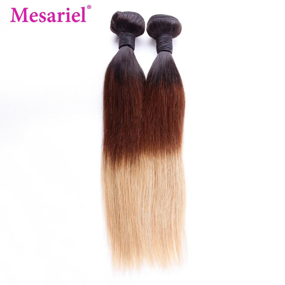 Mesariel Цвет 1B/4/27 перуанский прямые волосы переплетения 1/3/4bundles Омбрэ шиньон три