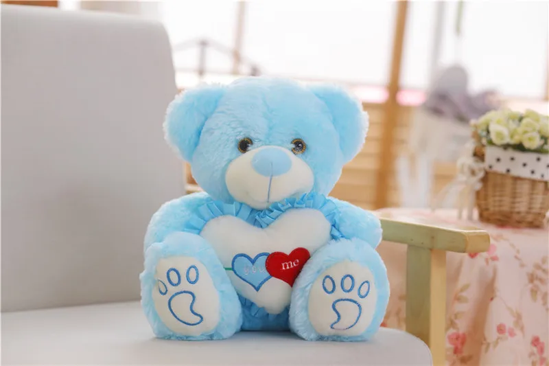 Светодиодный свет Teddy Bear Cute Bear Hug услышать плюшевые игрушки красочные светящийся животных световой плюшевые куклы, игрушки для детей подарок для детская