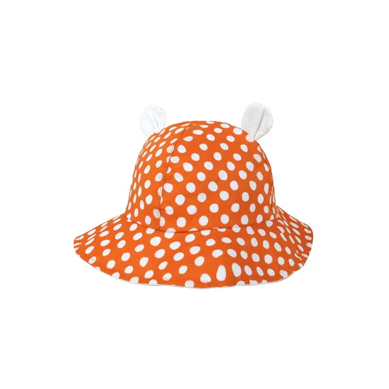 Dots Polka Baby Hat Cute Ears Baby Sun Hat Cotton Bucket Hat Toddler Boy Girl Hat Fashion Outdoor Fisher Hat Baby Girls Clothing (4)