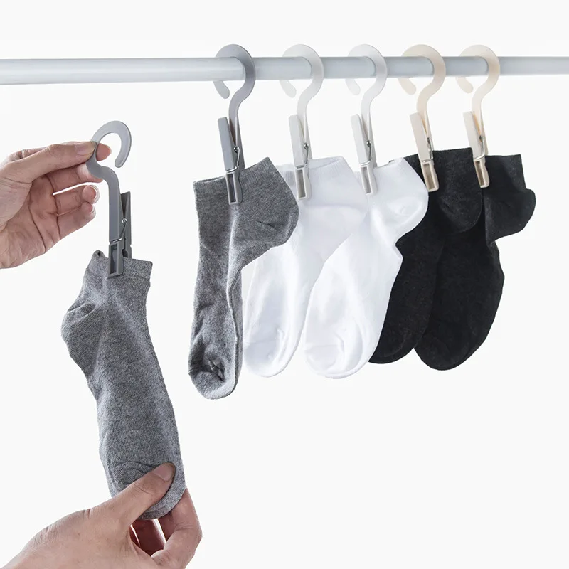 20pcs/set Clothespins Hook Laundry Clips Multipurpose Bra Socks Hanger