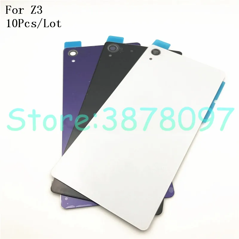 10 шт./лот для Sony Xperia Z3 L55T D6603 D6643 D6653 D6633 Задняя стеклянная батарея Корпус задняя
