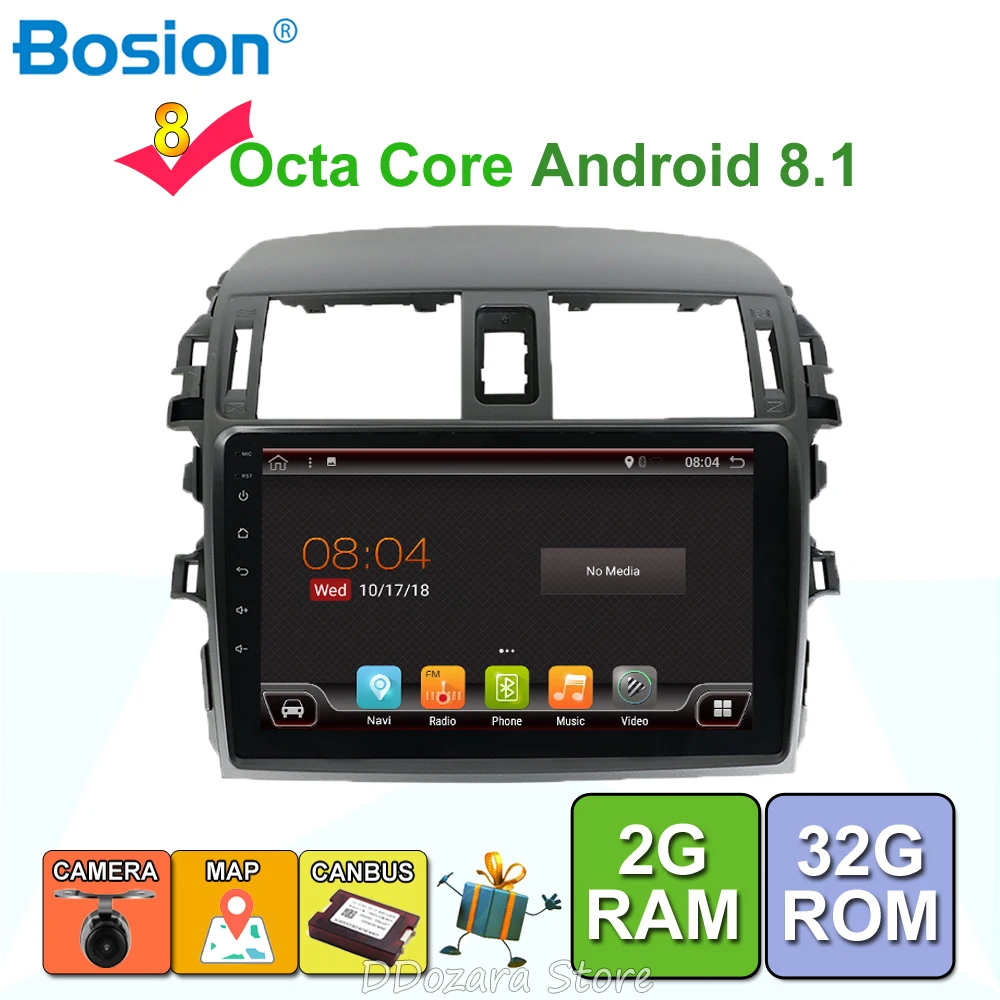 

Octa Cores Android 8.1 Car Radio GPS Multimedia Player For Toyota Corolla 32G ROM Navigation Radio Video Audio Car Player