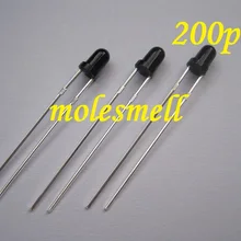 200 шт. 3 мм 940nm ИК инфракрасный прием диод светодиодный модуль инфракрасного приемника 3 мм черный корпус Фоточувствительный светодиодный