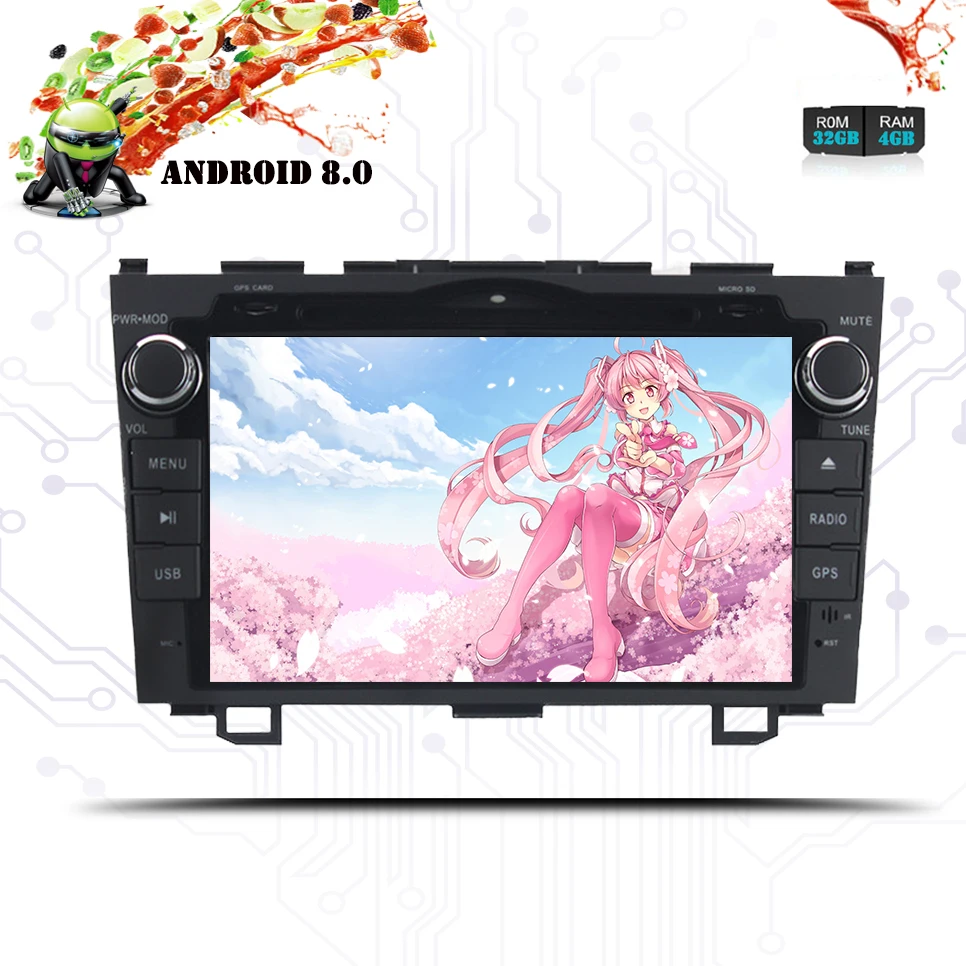 Flash Deal HD Octa Core 2 DIN 1024X600 Android 8.0 Car DVD Player For Honda HRV Vezel 2013-2018 4G WiFi GPS Navigation Stereo Video Audio 3