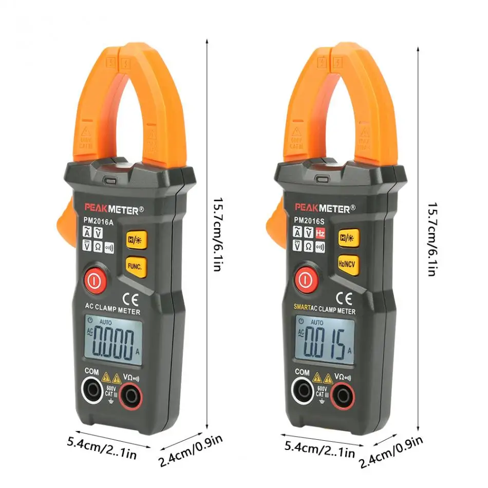 PEAKMETER PM2016AS Цифровой мультиметр-зажим 6000 отсчетов переменного тока Вольт Ампер Ом Гц метр подсветка токовые клещи