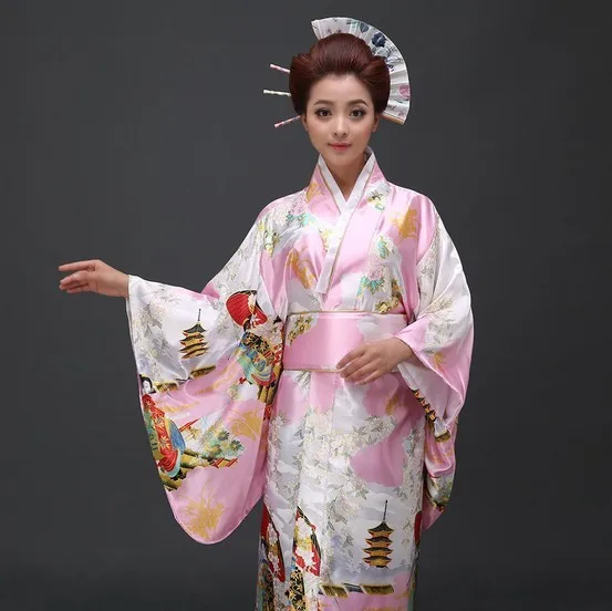 Модные 3 цвета японские кимоно Винтаж юката хаори кимоно Оби вечернее платье