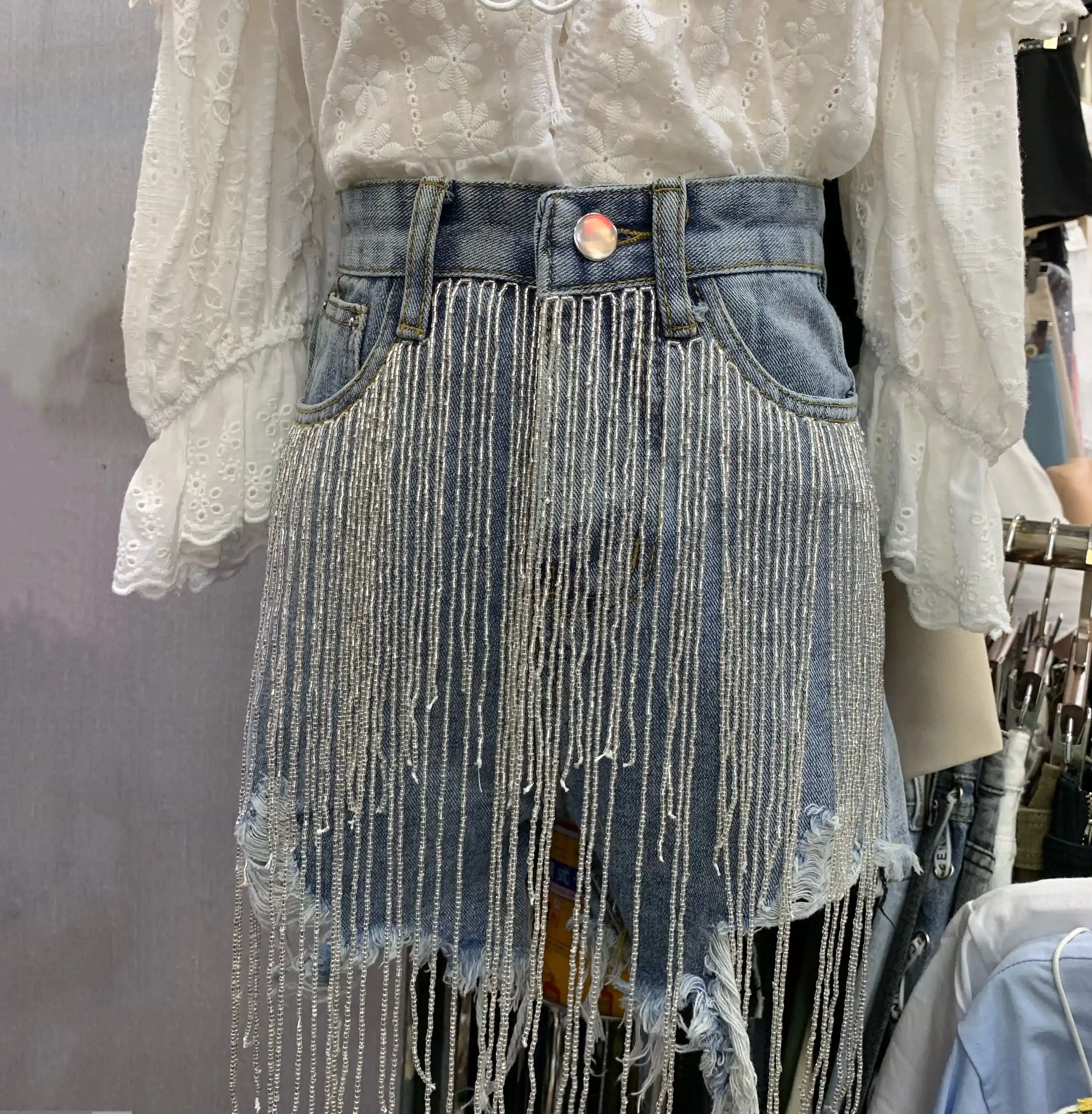 bling jean shorts