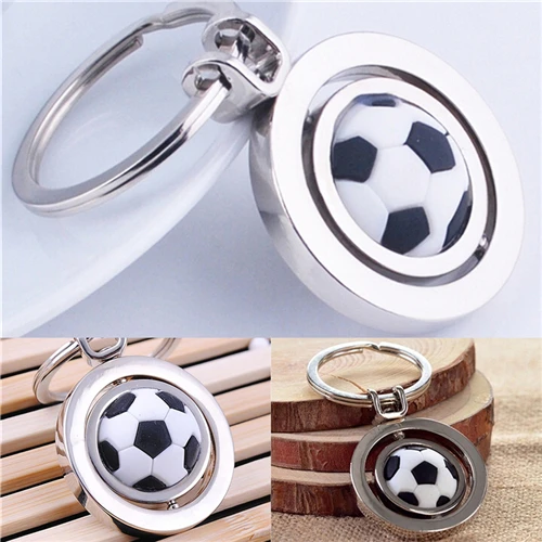 

1Piece 3D Sports Rotating Basketball Football Soccer Keychain Ring Key Fob Ball Gifts Keyring For Men Boy