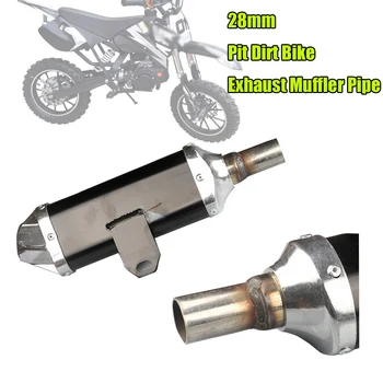 

28mm Universal Motorcycle Pit Dirt Bike Exhaust Muffler Pipe 50cc 110cc 125cc