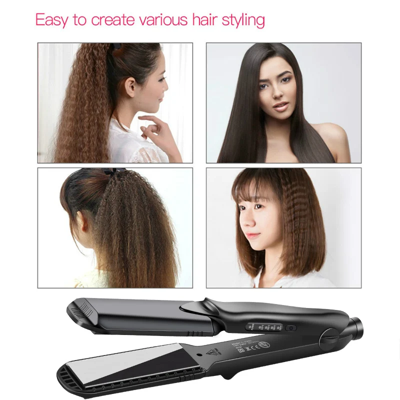 Alisador de Cabelo Grande a Pequeno 4 em 1 Intercambiáveis Rápido Placa Onda Milho Cabelo Elétrico Crimper Vacilar Ondulado Ferro Liso 42 9 Cheap Ferros alisamento