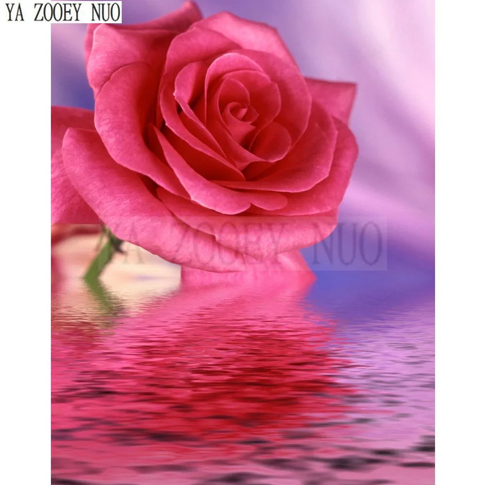 

YA ZOOEY NUO 5D Diamond Embroidery Flowers rose DIY Daimond Painting 5D Cross Stitch Round Rhinestones wedding Decor Gifts K1526