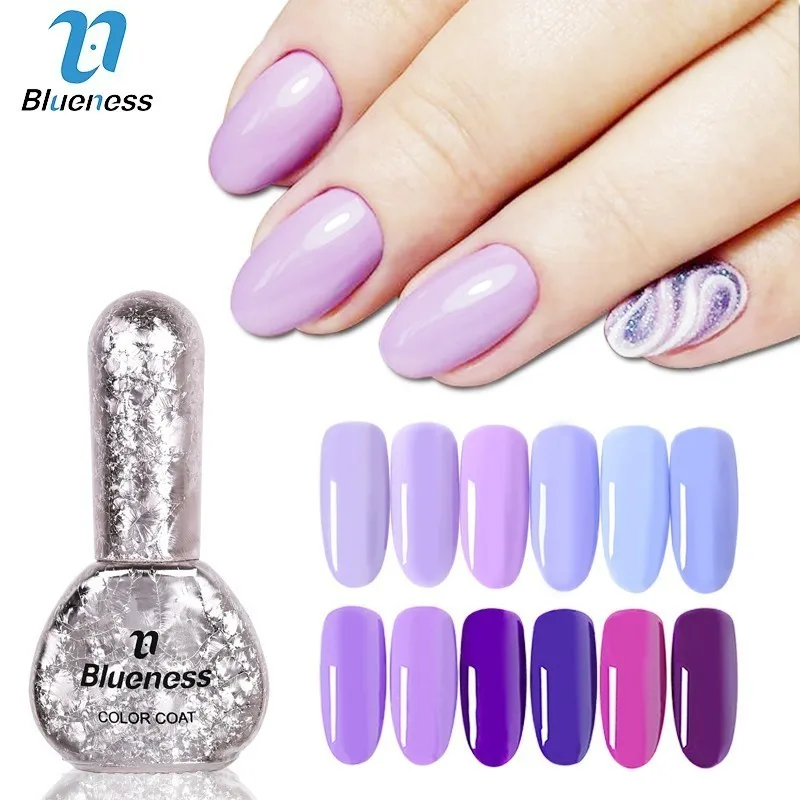 

Blueness 12 Color 6ml Purple Series Nail Gel Polish Long Lasting Off Nail Polish UV Poly Nail Art Charms Decorations BNP015