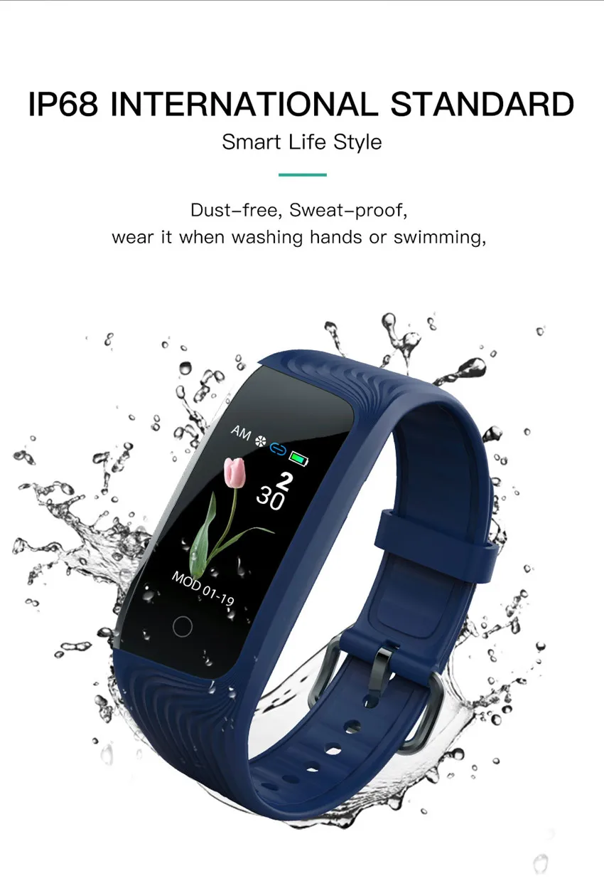 ASKMEER S4 Smart Wristband Bracelet IP68Waterproof Multi Sport Mode Smart Fitness Tracker Color Screen Dynamic Smart Health Bracelet (9)
