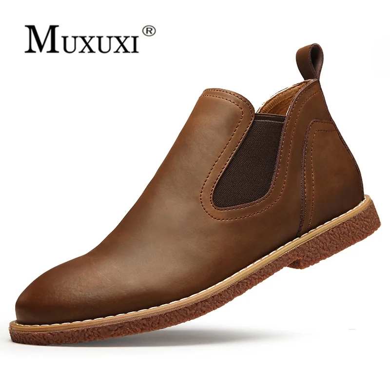 

NEW Kanye West Vintage Style Chelsea Boots Top quality Leather Men Boots Spring/Autumn Ankle Boots Fashion Footwear Vintage