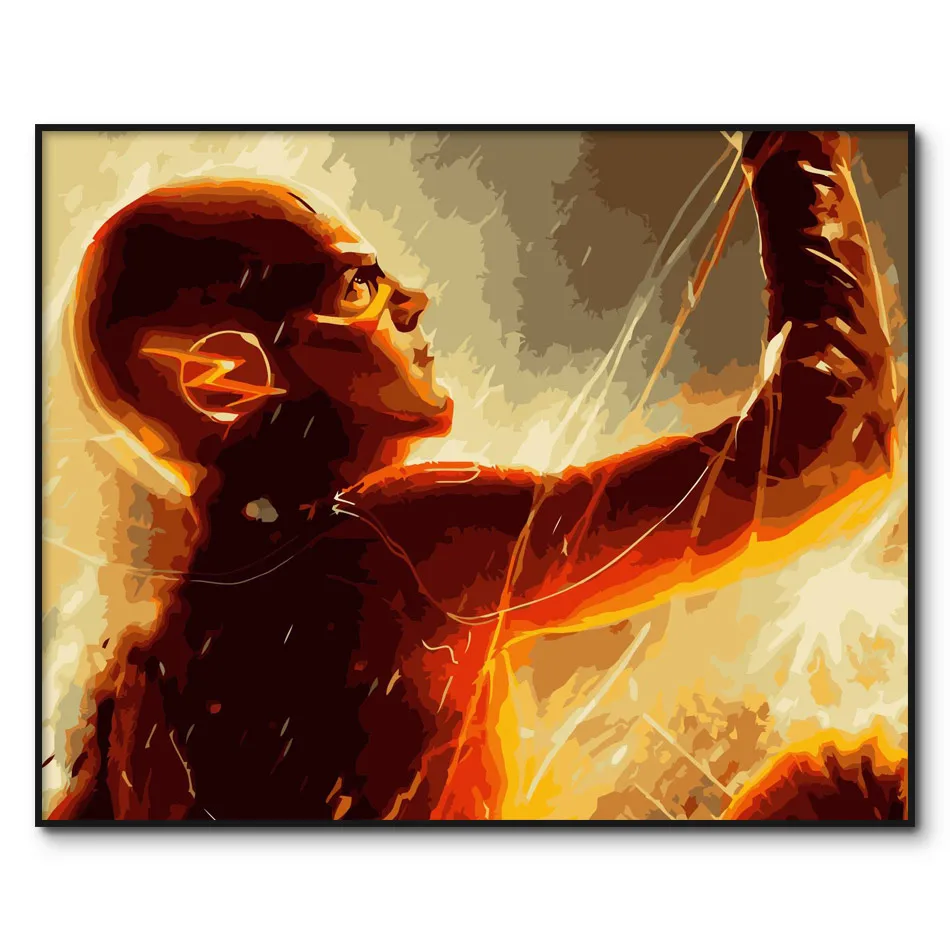 

DC Movies Paint by number for Adults Framed Oil Paint The Flash DIY Painting By Numbers Figure Painting Coloring By Numbers