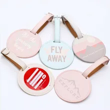 Travel Accessories I Need Vocation Luggage Tag Women Portable PU Leather Label Suitcase ID Address Holder Baggage Boarding Gift