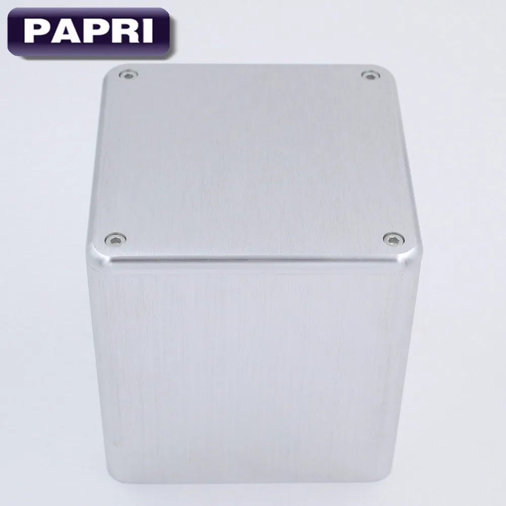 PAPRI 1PCS 134*134*136mm Black Silver Aluminum Transformer Cover Case Box Protect Cover