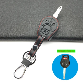 

Leather Key Case Cover for Nissan March Tiida Altima Armada Cube Juke Maxima Pathfinder Rogue Sentra Versa micra 3 /4 Buttons