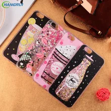 

Hangrui for iphone 7 case glitter quicksand flamingo Icecream bling liquid protective back cover case for iphone 6 7 8 plus case